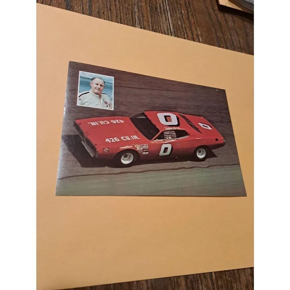 Vintage Eddie Bond #0 STP NASCAR Postcard Racing Pictorial 5x7 Unused Red Car